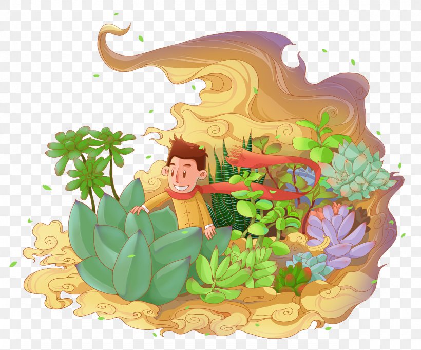Illustration Cartoon Flower Legendary Creature, PNG, 1280x1064px, Cartoon, Art, Fictional Character, Flower, Grass Download Free