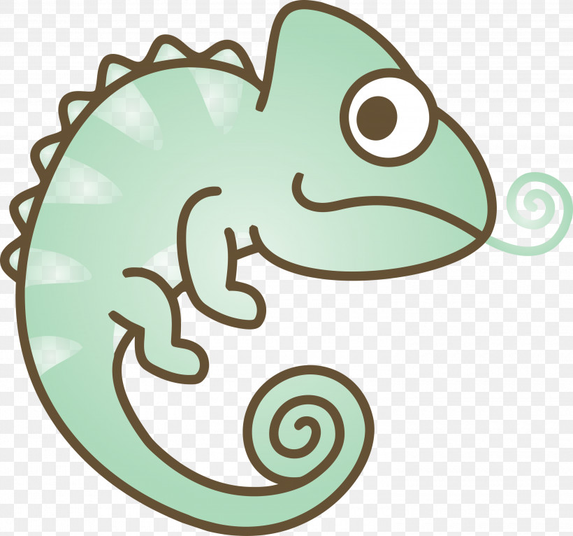 Green Aqua Turquoise Cartoon Chameleon, PNG, 3000x2805px, Chameleon, Aqua, Cartoon, Cartoon Chameleon, Cute Chameleon Download Free