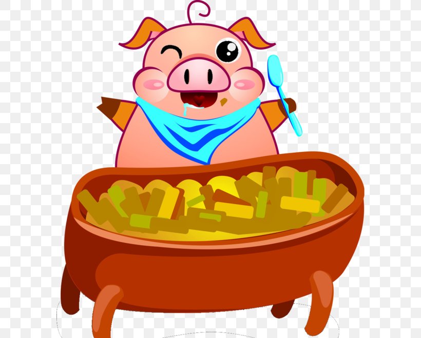Domestic Pig Food Clip Art Chinese Zodiac, PNG, 600x659px, Domestic Pig, Cartoon, Chinese Zodiac, Cooked Rice, Cooking Download Free