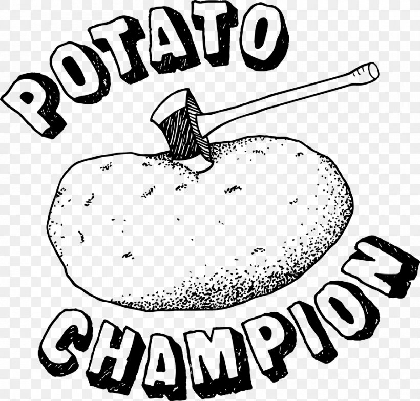 Potato Champion French Fries Take-out Poutine Restaurant, PNG, 900x860px, French Fries, Art, Artwork, Black And White, Brand Download Free