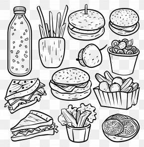 Food Pattern - Fast Food Doodle Illustration PNG