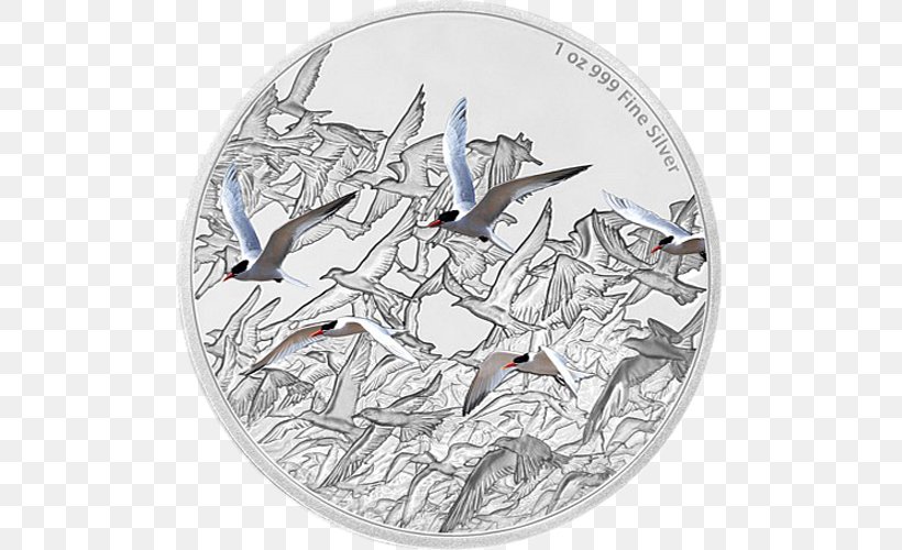 Silver Coin Gold Precious Metal Ounce, PNG, 500x500px, Silver, Add, Arctic Tern, Bird, Coin Download Free