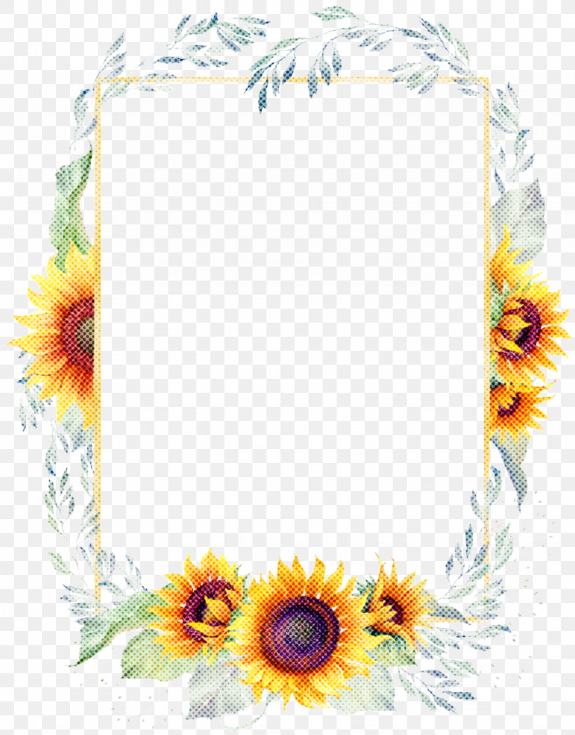 Picture Frame, PNG, 1024x1309px, Yellow, Daisy Family, Flower, Interior Design, Picture Frame Download Free