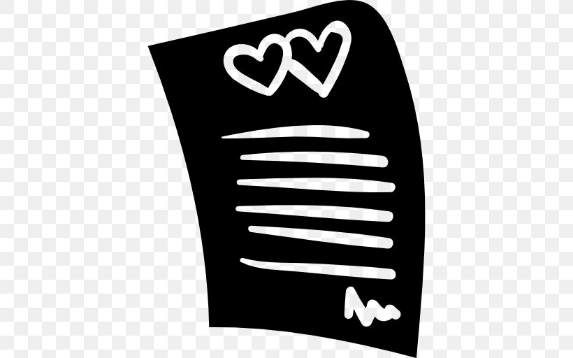 Love Letter Romance Sign, PNG, 512x512px, Love Letter, Black And White, Brand, Heart, Letter Download Free