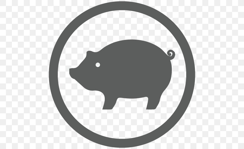 Pig Fauna Silhouette Snout Clip Art, PNG, 500x500px, Pig, Black, Black And White, Black M, Fauna Download Free