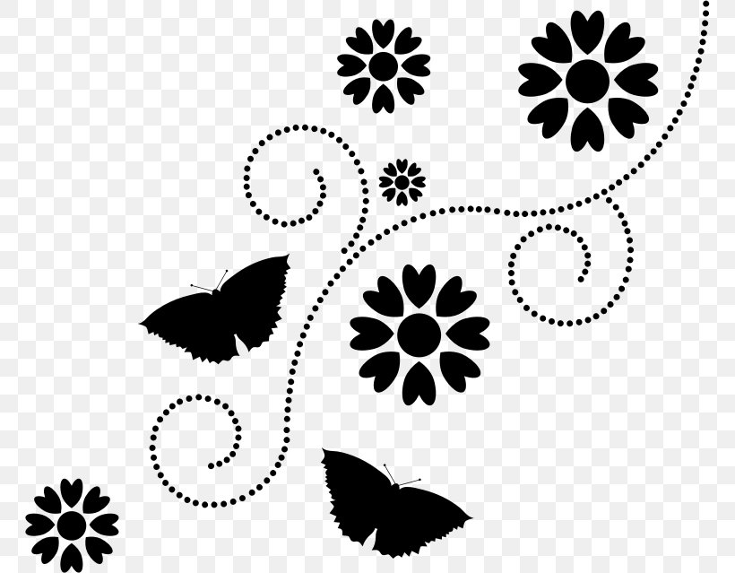 Butterfly Silhouette Clip Art, PNG, 764x639px, Butterfly, Art, Black, Black And White, Drawing Download Free