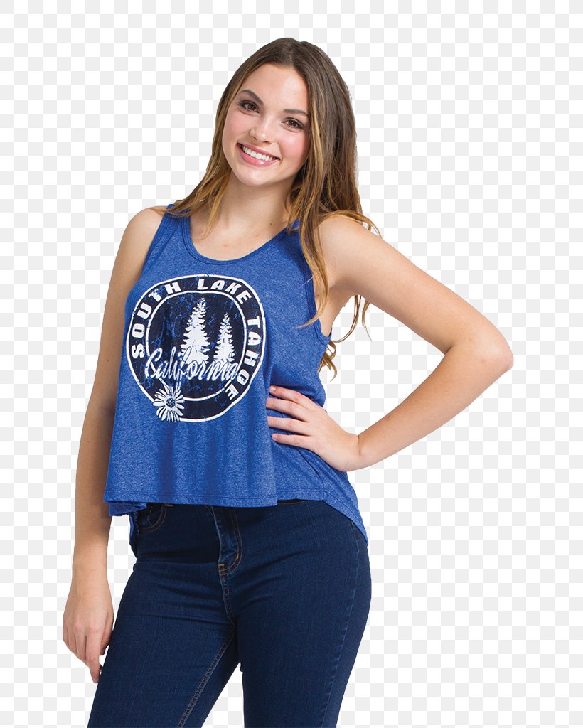 T-shirt Shoulder Sleeveless Shirt Outerwear, PNG, 648x1024px, Tshirt, Blue, Clothing, Cobalt Blue, Electric Blue Download Free