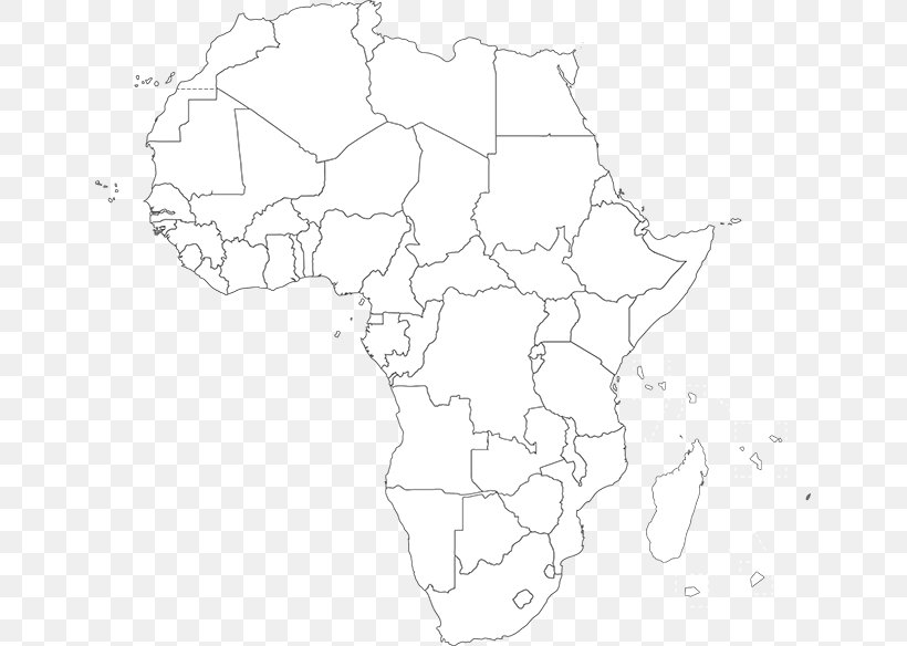 Africa Coloring Book Blank Map World Map, PNG, 647x584px, Africa, Area, Artwork, Black And White, Blank Map Download Free