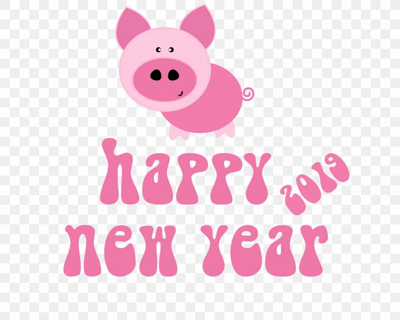 Happy New Year 2019, PNG, 2000x1600px, Pig, Brand, Computer, Logo, Mammal Download Free
