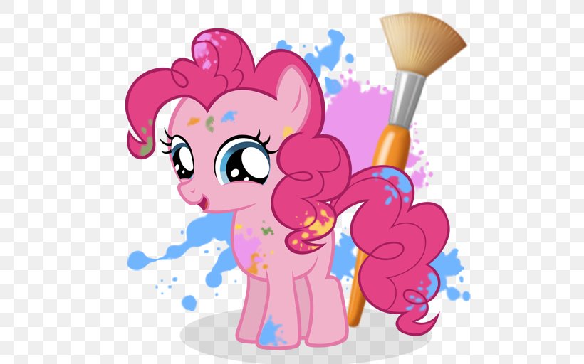Pinkie Pie Rainbow Dash Applejack Pony Rarity, PNG, 512x512px, Watercolor, Cartoon, Flower, Frame, Heart Download Free