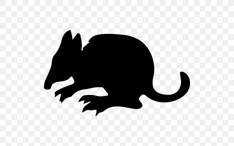 Mammal Silhouette Opossum, PNG, 512x512px, Mammal, Animal, Black, Black And White, Carnivoran Download Free