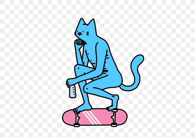 Sticker Skateboard Cat Telegram Clip Art, PNG, 500x583px, Sticker, Area, Art, Artwork, Black And White Download Free