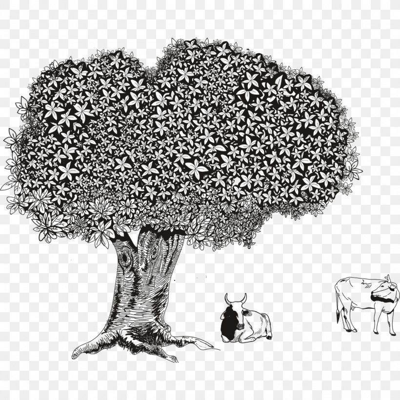 Branch Tree Drawing Clip Art, PNG, 1280x1280px, Branch, Black And White, Broadleaved Tree, Deciduous, Drawing Download Free