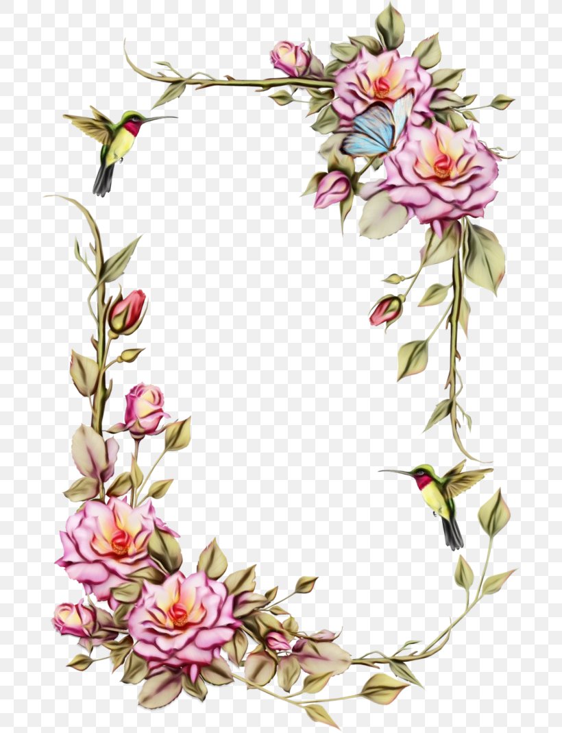 Flower Art Watercolor, PNG, 700x1069px, Borders And Frames, Cut Flowers, Floral Design, Flower, Flower Bouquet Download Free