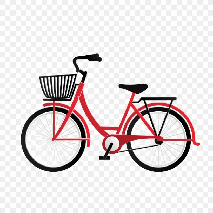 Bicycle Vector Graphics Clip Art Royalty-free Image, PNG, 1000x1000px, Bicycle, Aspect Ratio, Bicycle Accessory, Bicycle Basket, Bicycle Baskets Download Free