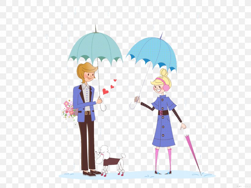 Cartoon Umbrella Stroke Rain Illustration, PNG, 1600x1200px, Watercolor, Cartoon, Flower, Frame, Heart Download Free