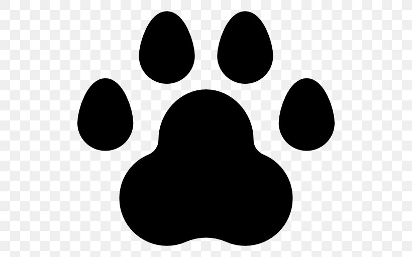 Dog Cat Paw Footprint, PNG, 512x512px, Dog, Animal, Animal Track, Black, Black And White Download Free