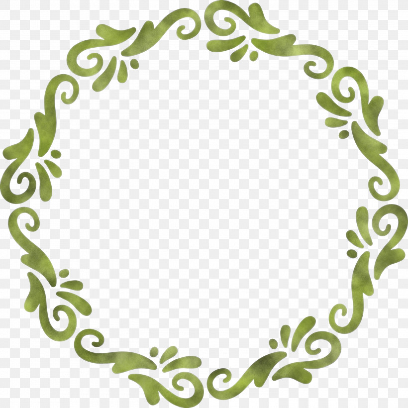 Floral Frame Flower Frame Monogram Frame, PNG, 3000x3000px, Floral Frame, Circle, Flower Frame, Green, Interior Design Download Free