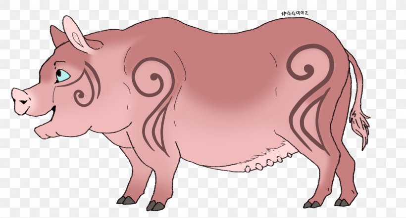 Pig Cattle Clip Art Neck Character, PNG, 1982x1068px, Pig, Animal Figure, Cartoon, Cattle, Cattle Like Mammal Download Free
