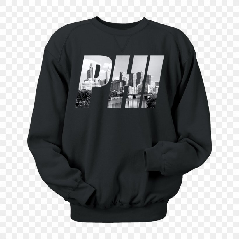 T-shirt Crew Neck Hoodie Philadelphia Flyers Philadelphia Eagles, PNG, 1000x1000px, Tshirt, Active Shirt, Black, Bluza, Brand Download Free