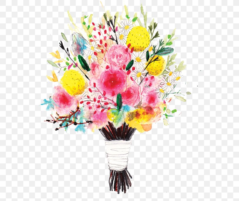 Floral Design Flower Bouquet Nosegay Illustration, PNG, 565x689px, Floral Design, Artificial Flower, Blossom, Cut Flowers, Designer Download Free