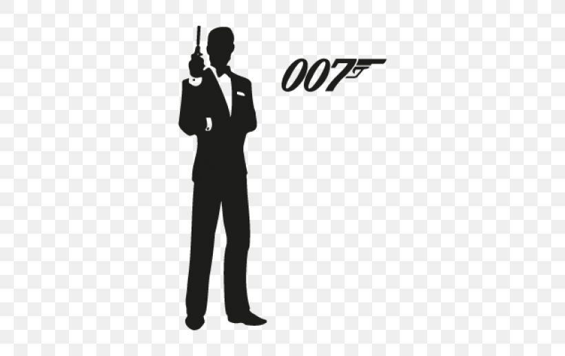 James Bond Film Series Logo Silhouette, PNG, 518x518px, James Bond, Black And White, Brand, Cdr, Communication Download Free