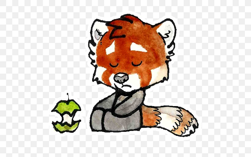 Red Panda Telegram Whiskers Sticker Clip Art, PNG, 512x512px, Red Panda, Animal, Artwork, Big Cats, Carnivoran Download Free