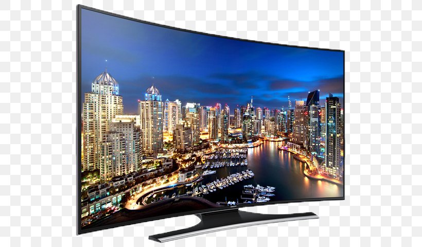 Ultra-high-definition Television 4K Resolution Samsung LED-backlit LCD Curved Screen, PNG, 640x480px, 4k Resolution, Ultrahighdefinition Television, Advertising, Brand, City Download Free
