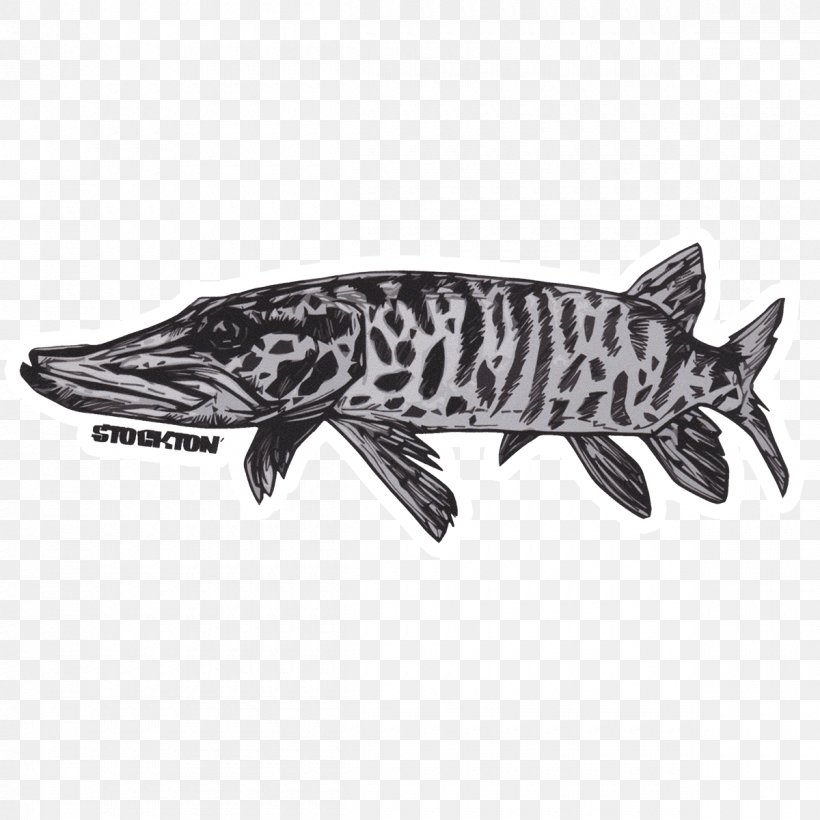 Sticker Fishing Decal Muskellunge, PNG, 1200x1200px, Sticker, Artist, Black, Black And White, Carnivoran Download Free
