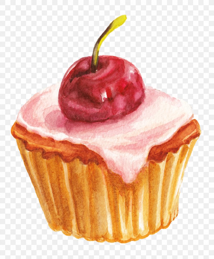 Cupcake Stock Photography Watercolor Painting Royalty-free, PNG, 2194x2662px, Cake, Baked Goods, Baking, Baking Cup, Buttercream Download Free