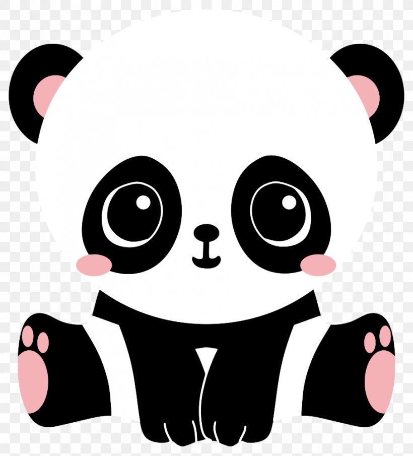 Giant Panda Bear Clip Art Openclipart Cuteness, PNG, 906x1000px, Watercolor, Cartoon, Flower, Frame, Heart Download Free