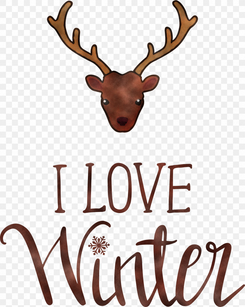 I Love Winter Winter, PNG, 2396x3000px, I Love Winter, Antler, Deer, Meter, Reindeer Download Free