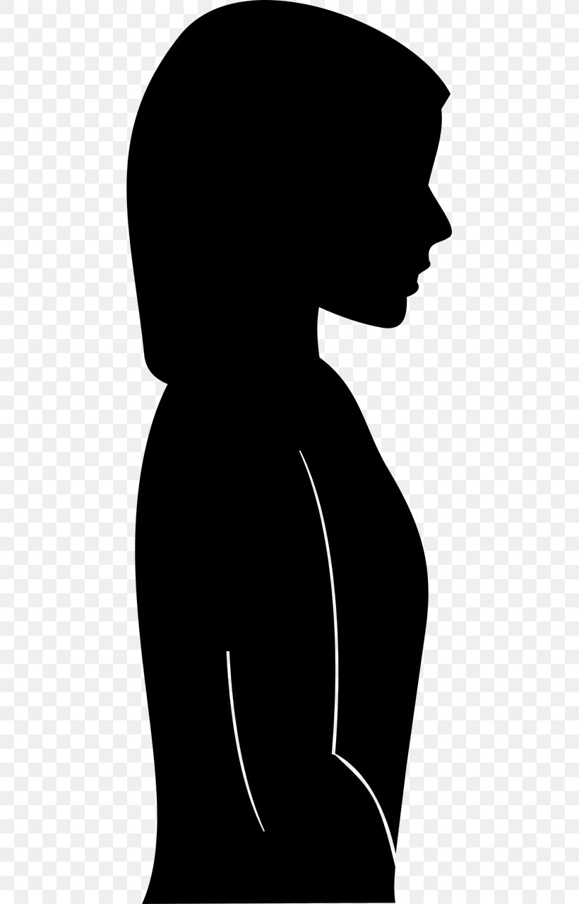 Silhouette Drawing Woman Homo Sapiens, PNG, 640x1280px, Silhouette, Arm, Black, Black And White, Drawing Download Free