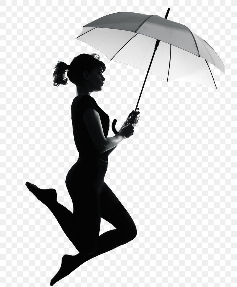 Silhouette Stock Photography Umbrella Royalty-free, PNG, 735x994px, Silhouette, Art, Black And White, Fashion Accessory, Fotolia Download Free