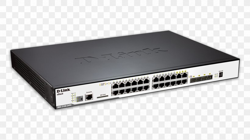 Gigabit Ethernet Stackable Switch Network Switch D-Link Small Form-factor Pluggable Transceiver, PNG, 1664x936px, Gigabit Ethernet, Computer Network, Dlink, Dlink Dgs1024d, Dynamic Host Configuration Protocol Download Free