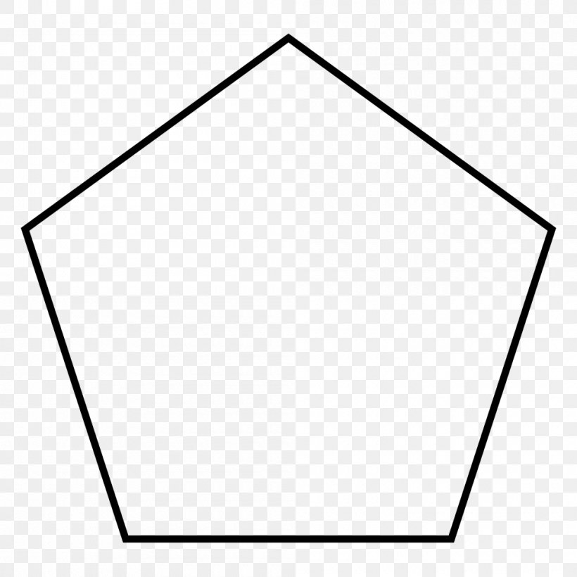Regular Polygon Pentagon Regular Polytope Geometry, PNG, 1000x1000px, Regular Polygon, Area, Black, Black And White, Convex Polygon Download Free