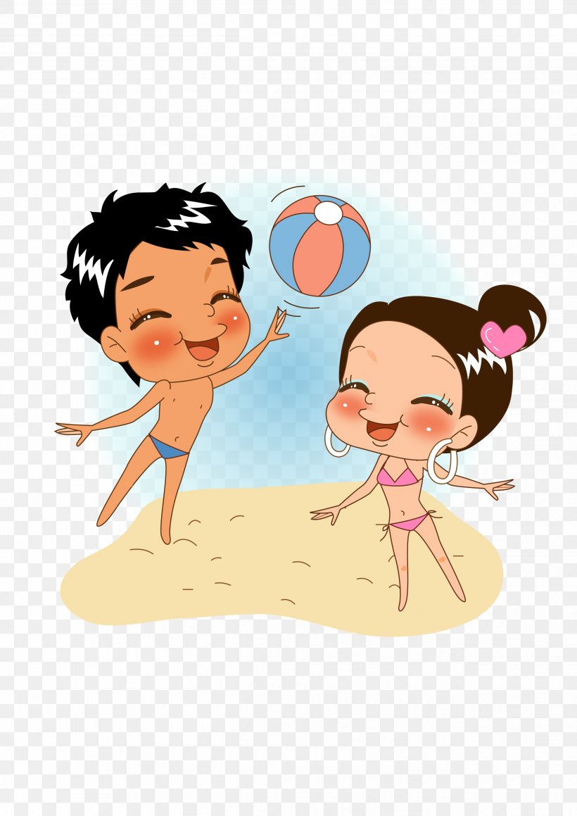 Beach Volleyball Illustration, PNG, 2481x3508px, Watercolor, Cartoon, Flower, Frame, Heart Download Free