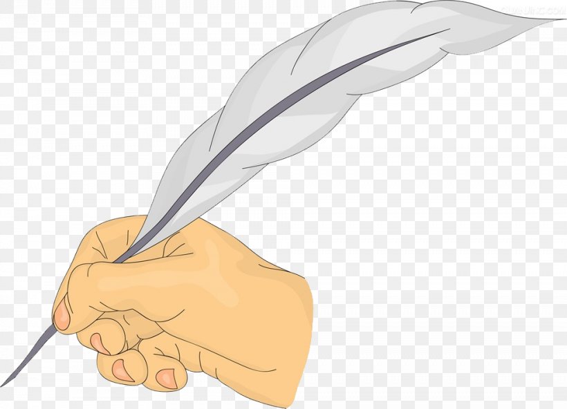 Feather Pen Illustration, PNG, 984x711px, Feather, Arm, Art, Cartoon,  Drawing Download Free