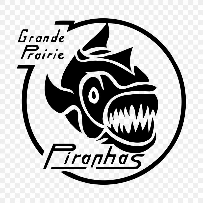Logo Vector Graphics Grande Prairie Piranhas Swim Clip Art, PNG, 2400x2400px, Logo, Artwork, Black, Black And White, Brand Download Free