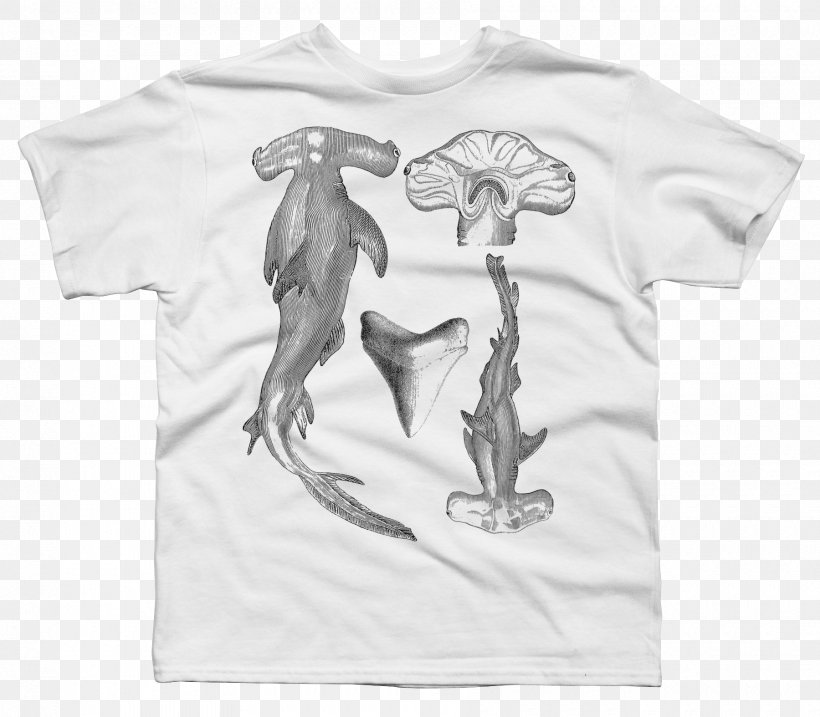 T-shirt Hammerhead Shark Scalloped Hammerhead Shark Tooth, PNG, 1800x1575px, Tshirt, Animal, Biology, Black And White, Clothing Download Free