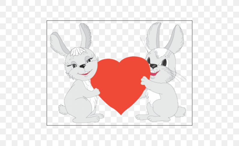 Rabbit Hare Easter Bunny Clip Art, PNG, 500x500px, Watercolor, Cartoon, Flower, Frame, Heart Download Free