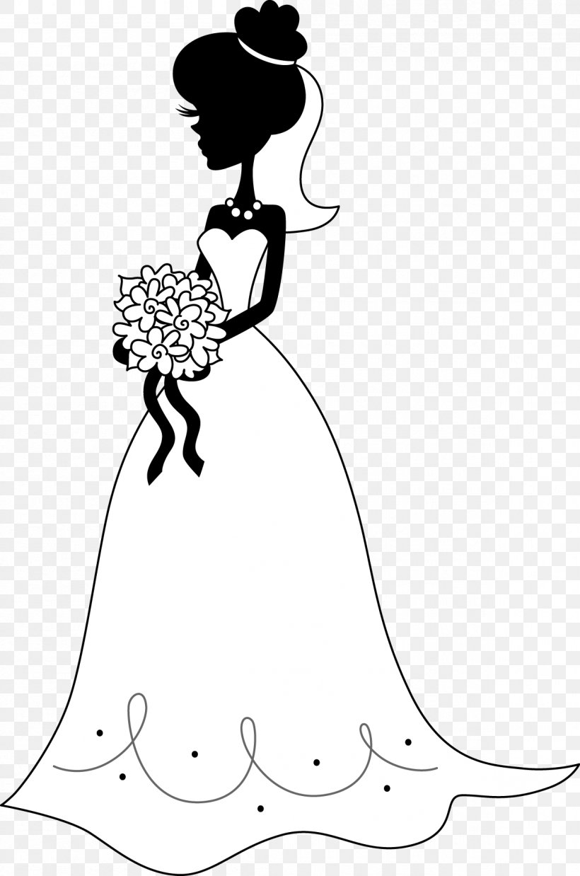 Bride Silhouette Woman Flower Bouquet, PNG, 1204x1818px, Watercolor, Cartoon, Flower, Frame, Heart Download Free