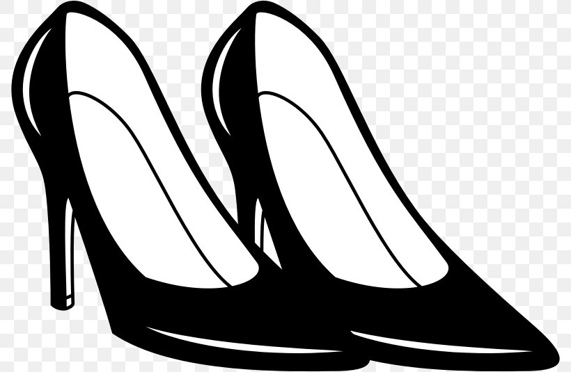 Clip Art High-heeled Shoe Openclipart Stiletto Heel, PNG, 788x535px, Highheeled Shoe, Area, Artwork, Black, Black And White Download Free
