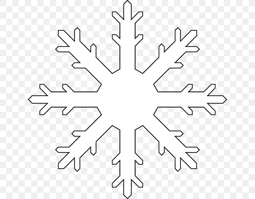 Snowflake Clip Art, PNG, 640x640px, Snowflake, Area, Black And White, Clip Art, Color Download Free