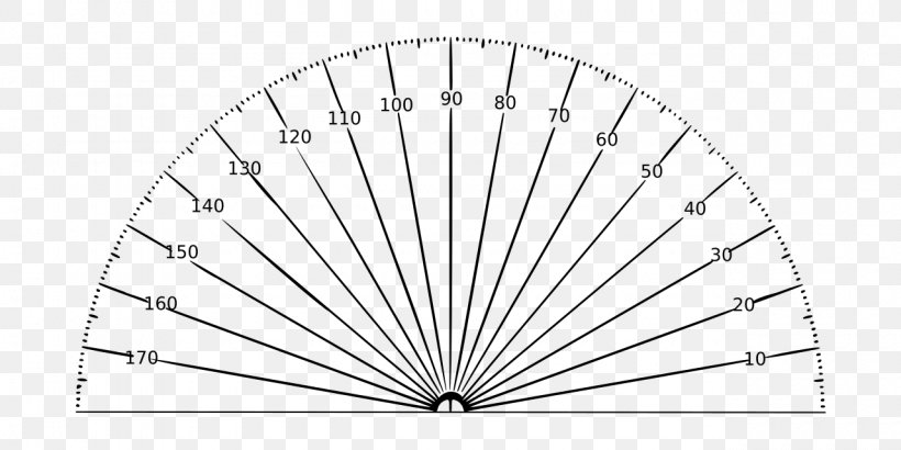 Angle Protractor Semicircle Clip Art, PNG, 1280x640px, Protractor, Black And White, Compass, Decorative Fan, Degree Download Free