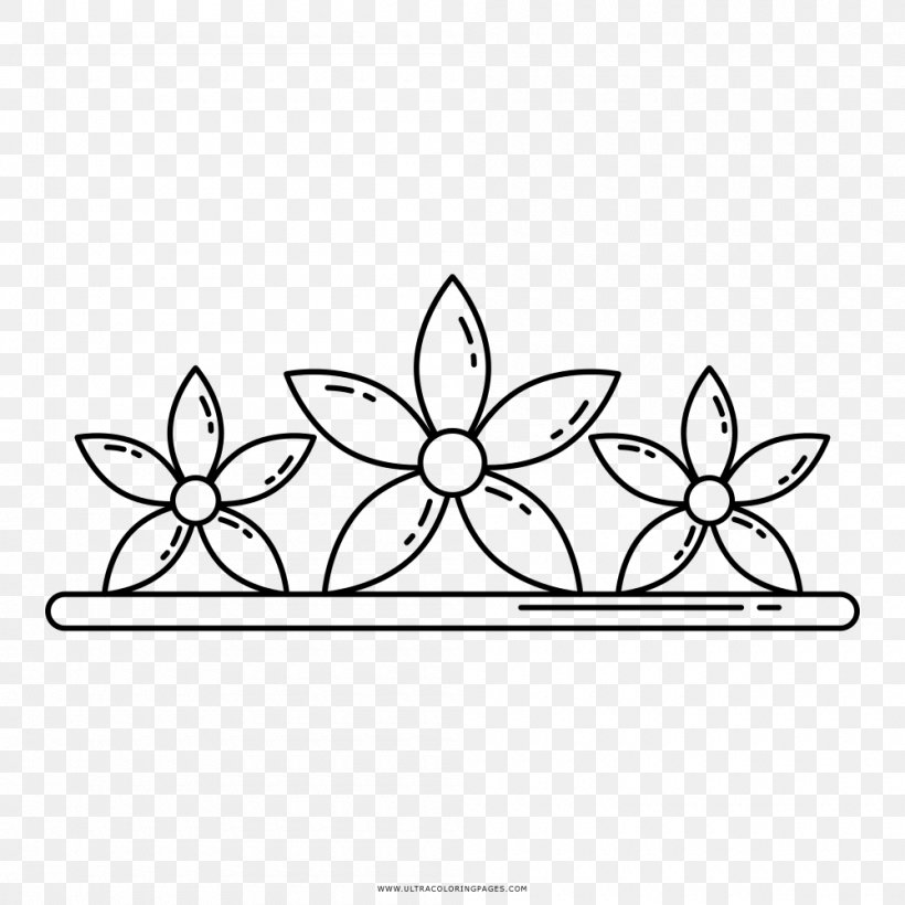 Diadem Coloring Book Drawing Tiara Headband, PNG, 1000x1000px, Diadem, Area, Ausmalbild, Black And White, Bridal Crown Download Free