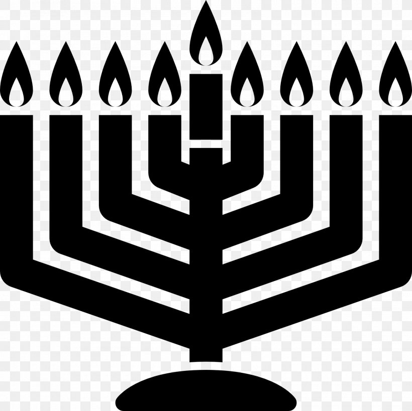 Menorah Israel Temple In Jerusalem Hanukkah Judaism, PNG, 1600x1600px, Menorah, Black And White, Candle, Candle Holder, Candlestick Download Free