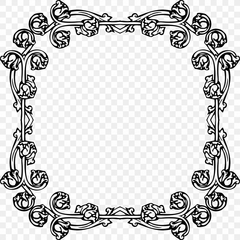 Clip Art, PNG, 2332x2332px, Picture Frames, Area, Art, Black And White, Body Jewelry Download Free