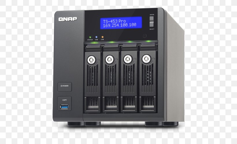 Network Storage Systems QNAP Systems, Inc. QNAP TS-453 Pro Blu-ray Disc Synology Inc., PNG, 800x500px, Network Storage Systems, Audio Receiver, Bluray Disc, Computer Data Storage, Data Download Free