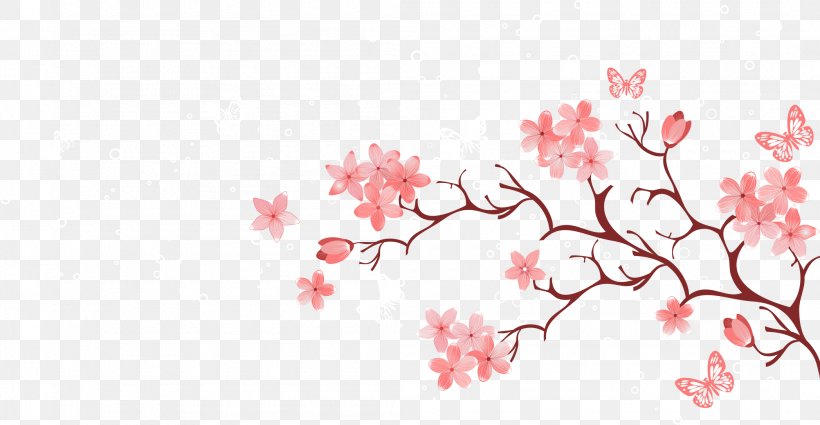 Cherry Blossom Pink, PNG, 2095x1087px, Cherry Blossom, Blossom, Branch, Cherry, Floral Design Download Free